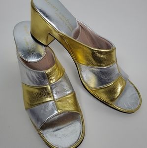 Vintage Jacques Levine Leather Slippers Sz 7